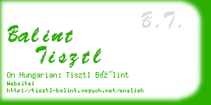 balint tisztl business card
